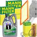 MANN INSPEKTIONSPAKET+MOBIL1 5W-30 ÖL passend für VW GOLF 5 6 AUDI A3 8P S3 2.0R