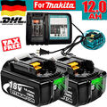 2X Original 18V 6Ah 9Ah 12Ah Akku Für Makita BL1850 BL1830 BL1860 B /Ladegerät