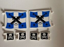 Lego® Zubehör "Piratenflaggen Paket" 4x Flagge 2x2 mit Clip und 2x Fahne 4x6