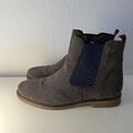 Damen Boots Stiefelette Leone Grau Echtleder Gr. 41 Schuhe