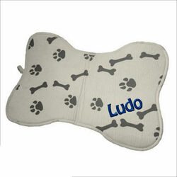 Hundekissen Kissen Decke Matte individuell Namen bestickt weich 70x50cm Hund