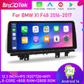 Android 14 Autoradio 12.3"  8-Kern 128GB Carplay GPS Navi Für BMW  X1 F48 NBT