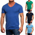 Jack & Jones Herren T-Shirt V-Neck Slim Fit Jack & Jones Shirt Basic blau Neu