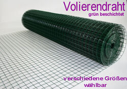 Volierendraht XL Grün Drahtgitter Verzinkt Drahtzaun Maschendraht Draht VoliereMyPets®✅10 und 25 Meter✅Verzinkt & PVC beschichtet✅