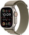 Apple Watch Ultra 2 49 mm Titangehäuse natur am Alpine Loop Medium oliv [Wi-Fi +