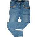 Mos Mosh Damen Jeans Hose Skinny stretch Slim 38 M W30 L30 blau Paillette Nieten