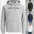 Herren Jack & Jones Corp Logo Sweat Hood Kapuzen Sweatshirt Basic Jumper Reg