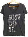 NIKE T-Shirt Damen Gr. DE 38 hellgrau-weiß Casual-Look