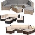 XXL Rattanmöbel Gartenset Polyrattan Lounge Gartenmöbel Sitzgruppe Schwarz Braun