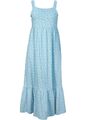 Neu Jerseykleid mit Volants Gr. 36/38 Nebelblau Geblümt Sommerkleid Midi-Dress