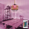 RGB LED Kugel Pendel Decken Lampe Farbwechsel DIMMER Hanfseil Ess Zimmer Leuchte