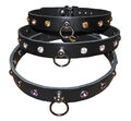 PREMIUM Leder Halsband der O BDSM HANDARBEIT Fetish Gothic m. Steinchen edel neu