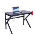 GAMER-SCHREIBTISCH 110x60x75CM COMPUTERTISCH MIT KABELDURCHFUHRUNG, BECHERHAL...