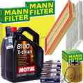 MANN INSPEKTIONSPAKET+MOTUL 5W-40 ÖL passend für 1.4 FIAT PUNTO 199 ALFA MITO