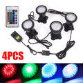 4X LED Unterwasser Strahler Teich Garten Poolbeleuchtung IP68 mit Fernbedienung