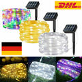 100-300 LED Solar Lichterkette Lichtschlauch Beleuchtung Garten Party Deko Außen