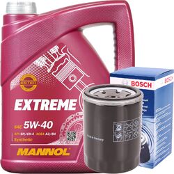 BOSCH ÖLFILTER + 5 LITER MANNOL 5W-40 EXTREME ESTER MOTORÖL 5W40 API ACEA A3 B4