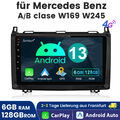 8Kern 6+128G Autoradio GPS Navi Für Mercedes Benz A/B W169 W245 Viano Android 13