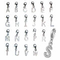 CHARM ANHÄNGER ECHT 925 SILBER 925 ZIRKONIA CHARMS BUCHSTABEN FÜR ARMBAND 1124 