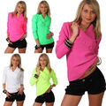 Pullover Strick-Pulli Schlauchschal Kragen mit Zier-Knopf in Neon-Farben Schal