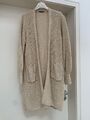 ZERO lange Strick-Jacke Damen Cardigan Gr. EU 38 Beige - Grobstrick - wie neu