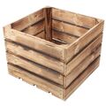 Sets Geflammte Holzkisten Apfelkisten Obstkisten Holz Weinkisten 40x40x30cm S5-O