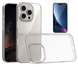 Hülle für iPhone 16 | 16 Plus | 16 Pro | 16 Pro Max Tasche Schutz Silikon Case🆕 Flexible Transparent Hülle inkl 9H Schutzglas ✅