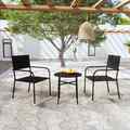 Gartenmöbel Set 3-tlg. Poly Rattan Bistroset Balkonset Schwarz/Grau vidaXL