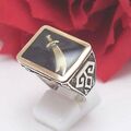 toller Herren Ring Schwert Dolch Ornamente schwarz 925 Sterling Silber Gr.62