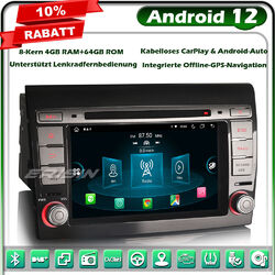 8-Kern 64GB Android 13 Autoradio GPS Navi für FIAT BRAVO CarPlay DAB+ DSP BT SWC