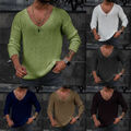 Herren-Pullover Mit V-Ausschnitt Langarm-Pullover Warm Lässig Gestricktes T- ┛