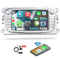 mit DAB+ Autoradio Android 13 Carplay GPS Navi Für Ford Focus MK2 Mondeo C S Max