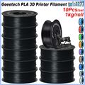 10kg Geeetech Regular PLA 3D Drucker Filament 1,75mm 1KG/rolle Hohe Qualität DE