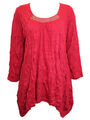 Crinkle Tunika Bluse Shirt Longshirt dunkel-rot BPC Gr. M-3XL (40-58) #O56