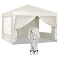 Pavillon 3x3 m Pop-Up Faltpavillon mit Seitenwänden Gartenzelt wasserdicht Beige