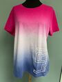 Lauren by Ralph Lauren Damen unisex  T— Shirt  Verlauf pink Weiß Blau L Rarität