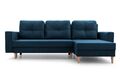 Ecksofa mit Schlaffunktion Schlafsofa Couchgarnitur Eckcouch Ottomane CARL Blau