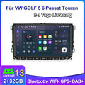 2+32G Carplay Android 13 Für VW GOLF 5 6 Passat Touran Autoradio DAB+ GPS NAVI