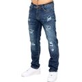 Enzo Herrenjeans gerissenes Bein Stretch Denim Distressed Hose Hose