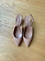 Slingpumps Damen Leder nude rosa Gr. 37 wie NEU Pumps 120€