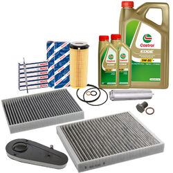 BOSCH Filter Satz Glühkerzen 7L CASTROL EDGE 5W30 M für BMW F01 F07 F10-F13 3.0D