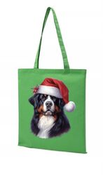 Tragetasche Einkaufstasche Beutel Tasche Bernersennen Tiermotiv Weihnachtstasche