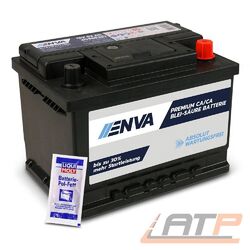 ENVA AUTOBATTERIE STARTERBATTERIE 62Ah 510A 12V inkl. 1x 10g LM Batterie-PolfettSOFORT EINSATZBEREIT-PREIS ENTHÄLT 7,50 € BATTERIEPFAND