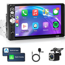 Autoradio 1DIN Mit 7" Bldschirm Apple Carplay Android Auto Bluetooth Kamera