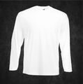 Long Sleeve Shirt NEU - weiß - Langarm Herren - FRUIT OF THE LOOM - S M L XL XXL