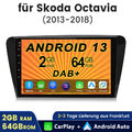 2+64GB 10.1" Für Skoda Octavia 2013-2018 Android13 Autoradio Carplay GPS Nav DAB