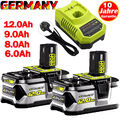 12Ah Für Ryobi P108 Akku 18V 9Ah 8Ah 6Ah HP Lithium ONE+ Plus RB18L60 RB18L50 DE