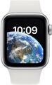 Apple Watch SE 2022 GPS+LTE 44mm Aluminium Silver Sportband White - Neuwertig