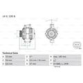 BOSCH Generator Lichtmaschine 120A 14V für Opel Vectra B Caravan Saab 9-3X 9-3