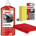 Sonax Autohartwachs Carnauba-Wachs 500ml + Applikationsschwamm + Mikrofasertuch